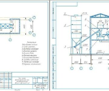 Чертеж Бетоносмесительный цех завода железобетонных изделий производительностью 28 мыс. куб м смесей в год