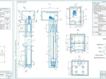 Чертеж Проектирование больничного лифта грузоподъемностью 1000 кг