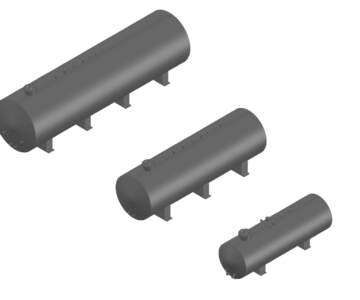 3D модель Резервуары горизонтальные стальные надземные 100, 50, 25 м.куб.