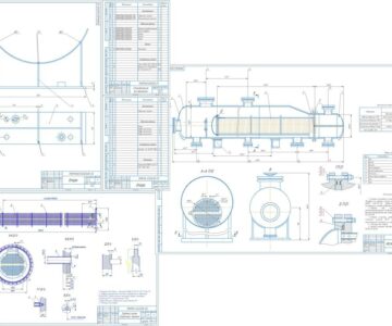 Чертеж Проектирование испарителя с паровым пространством