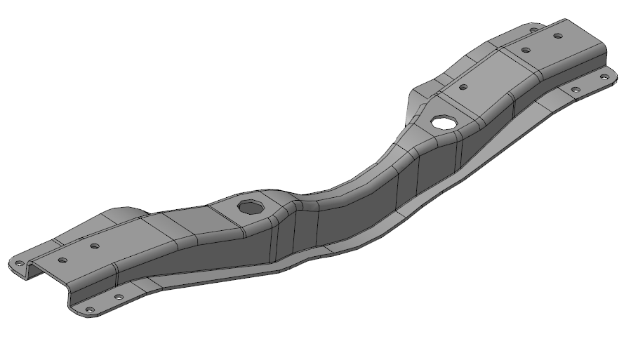 3D модель Поперечина №2 автомобиля ГАЗ-53А