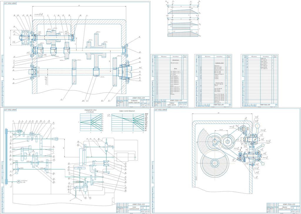 Чертеж Привод главного движения токарно-револьверного станка