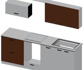 3D модель Кухонный гарнитур Трио Чарли 2,6 м