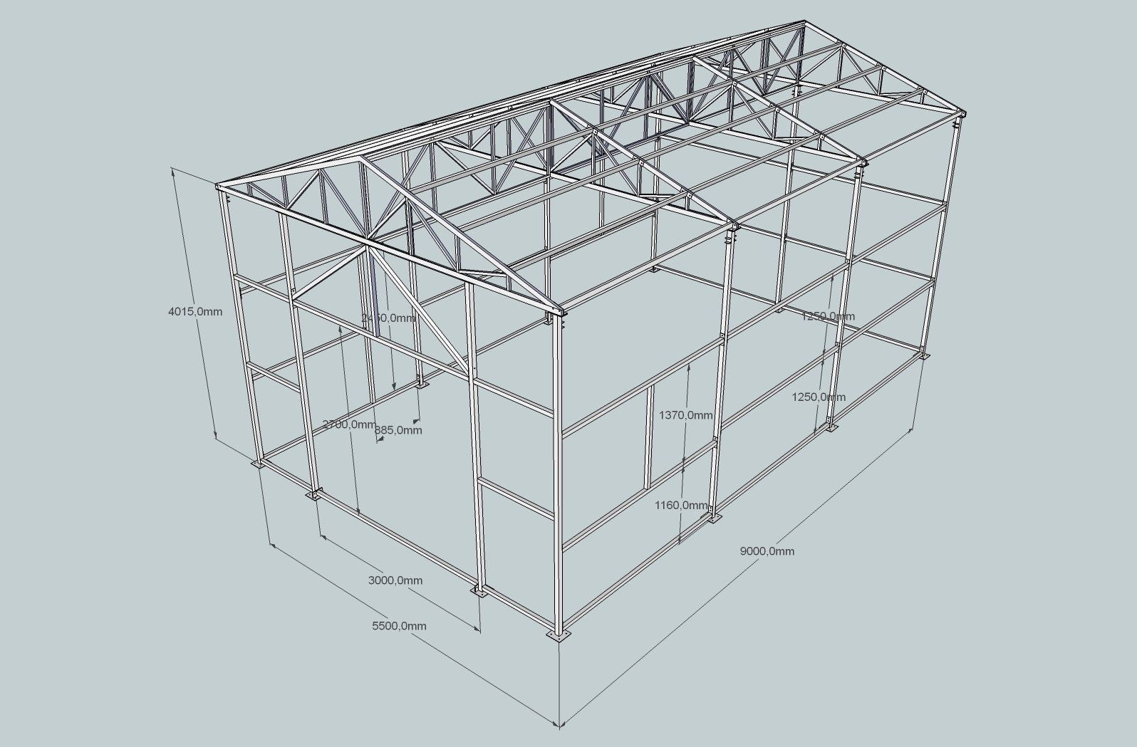 3D модель Каркас металлоконструкции