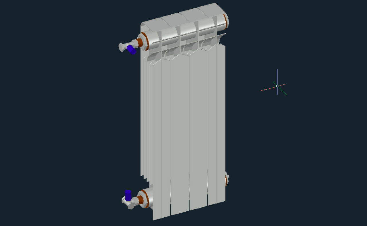 3D модель 3D Модель батареи отопления для ОВ