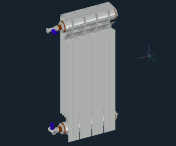 3D модель 3D Модель батареи отопления для ОВ