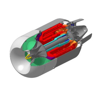 3D модель Турбореактивный двигатель KJ-66