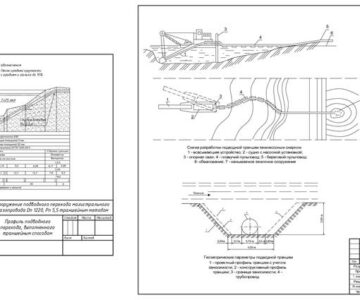 Чертеж Сооружение подводного перехода магистрального газопровода траншейным методом
