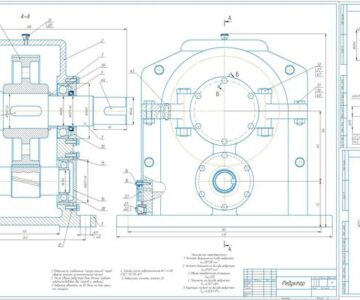 Чертеж Редуктор галтовочного барабана