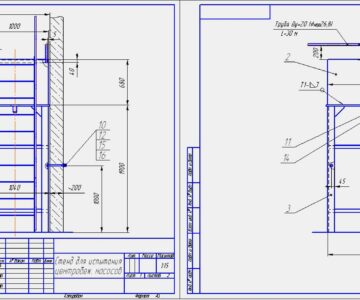 Чертеж Стенд для испытания центробежных насосов