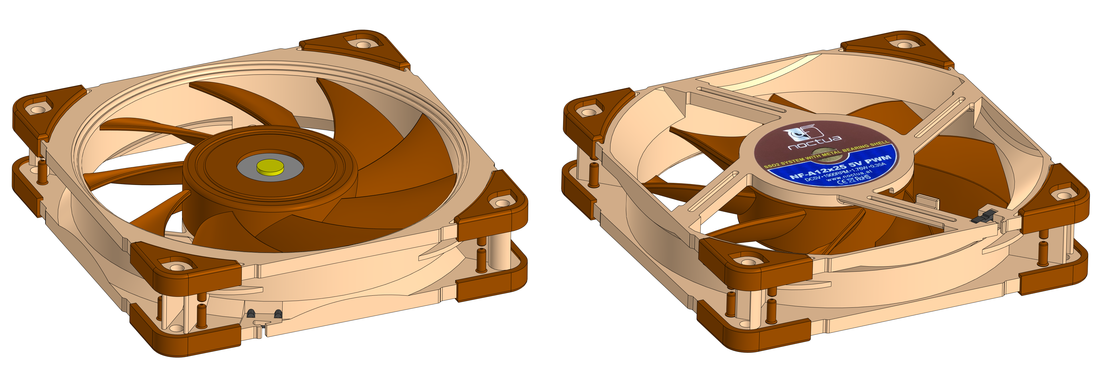 3D модель Кулер 120 мм Noctua NF-A12x25 5V PWM