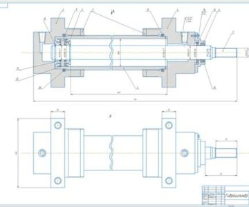 Чертеж Гидроцилиндр с деталировкой торцовочного станка ЦПА-40