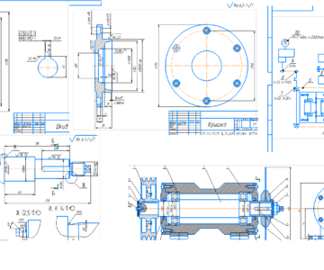 Чертеж Пильный вал с деталировкой круглопильного станка ЦДК4