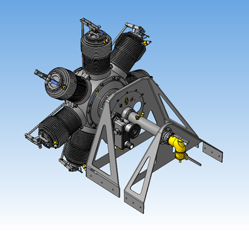 3D модель Авиадвигатель Gnome 7 Lambda