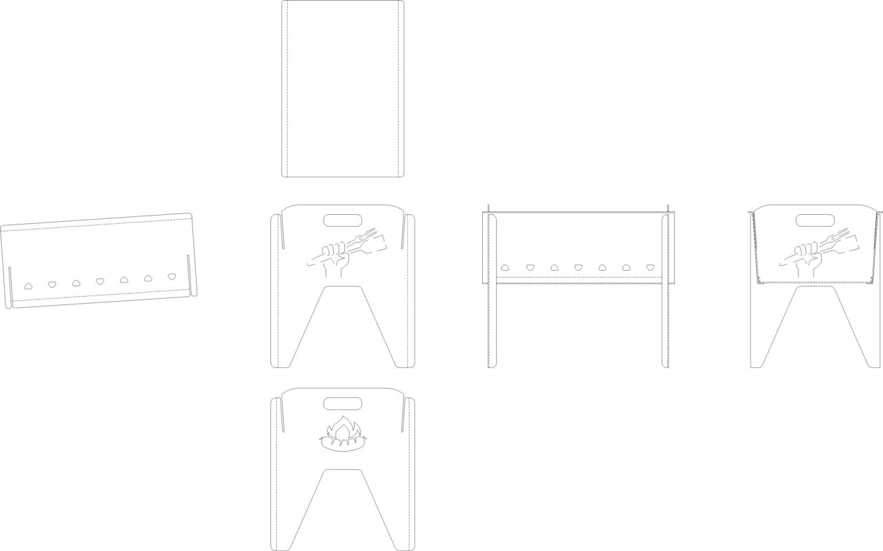 Чертеж Мангал 2мм разборный с гибкой