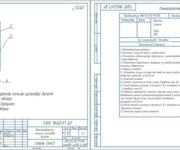 Чертеж «Разработать систему диагностирования гильзы цилиндра дизеля»