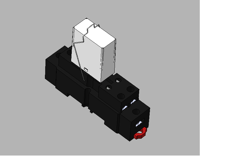 3D модель Реле с базой на DIN рейку