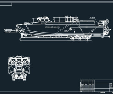Чертеж Полуприцеп для катера