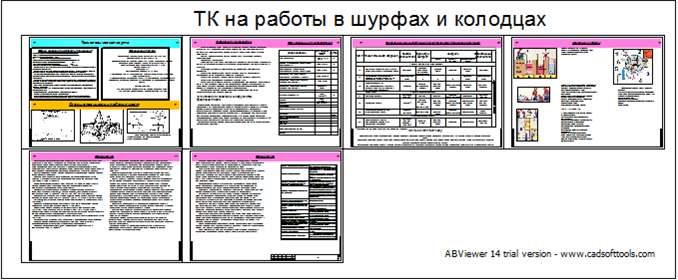 Чертеж Технологическая карта на работы в шурфах и колодцах