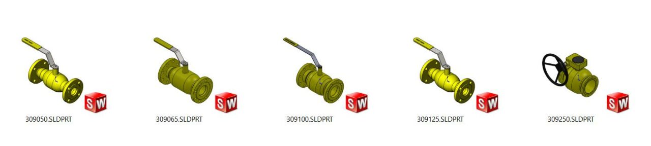 3D модель Краны шаровые VEXVE 309 ( DN50, 65, 100, 125, 150, 250, 300 )