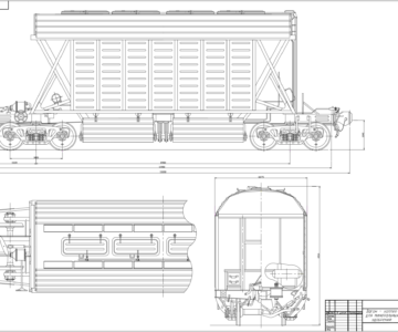 Чертеж Вагон хоппер-минераловоз 19-923