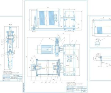 Чертеж Проектирование механизма подъема лебедки крана и механизма подъема стрелы