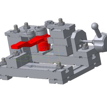 3D модель Приспособление для сверления трех отверстий диаметром 5,5_ 10 и 20 мм в рычаге