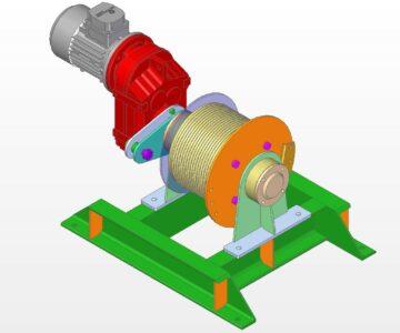 3D модель Тросовая лебедка 0,37 кВт