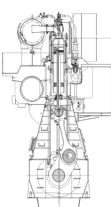 Чертеж Расчет рабочего цикла, динамики и коленчатого вала двигателя MAN B&W 6S50MC-C8