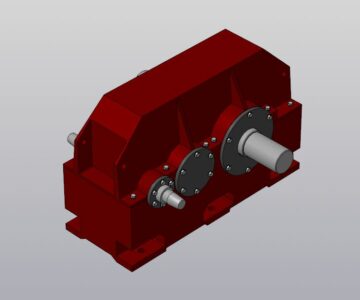 3D модель Габаритная модель редуктора Ц2н-500