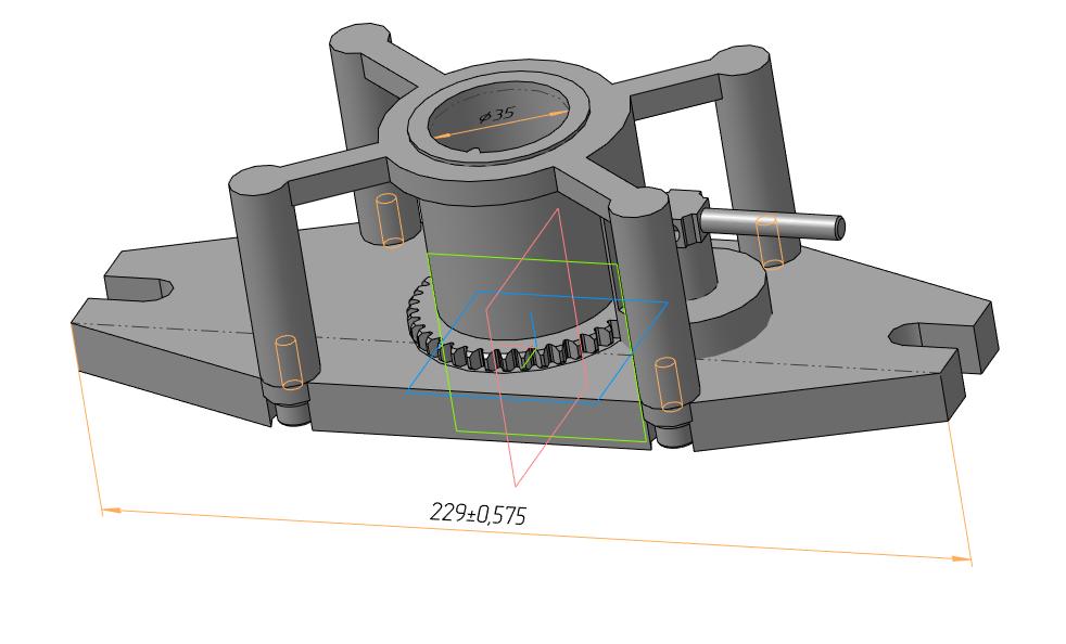 3D модель Приспособление для установки и выставления Валов PBF 10.*** на Zeiss Contura G2