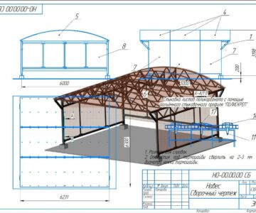 3D модель Навес на два автомобиля