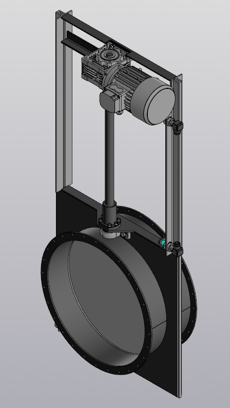 3D модель Задвижка шиберная DN500 с электроприводом