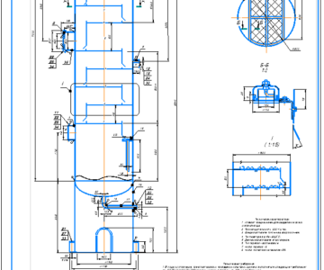 Чертеж Ректификационная колонна тарельчатого типа (3,7 кг/с, метанол-вода)