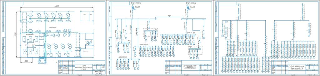 Чертеж Расчет системы электроснабжения цеха
