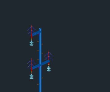 3D модель Опора ВЛ 6-10кВ Пс10-1 по шифр 25.0074