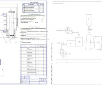 Чертеж Рассчитать и спроектировать сушилку для сушки сернокислотного аммония
