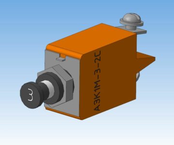 3D модель Автомат защиты цепи однополюсный типа АЗК1М-3-2С