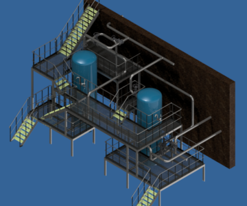 3D модель Лестничные площадки компрессорной установки