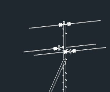 3D модель Анкерная опора воздушной линии электропередач 6 кВ Ас10-1 по шифру 25.0074