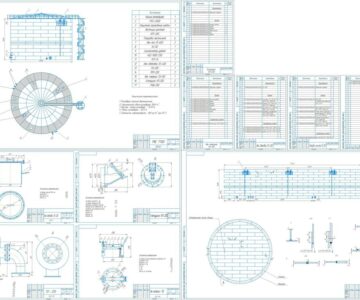 Чертеж Проект резервуара вертикального стального объемом 7700 м3