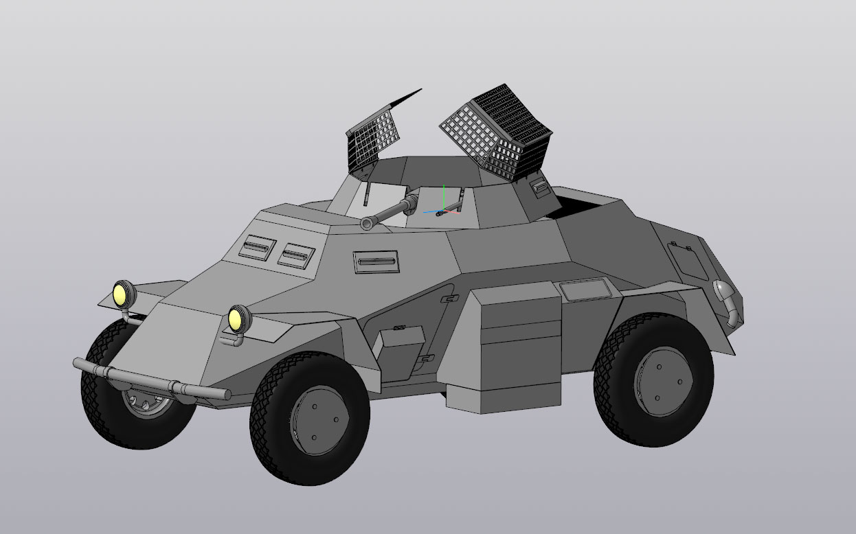 3D модель Sd.kfz. 222 бронеавтомобиль 1930г