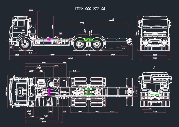 Чертеж Габаритный чертеж КАМАЗ 6520-0001072-06