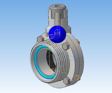 3D модель Дисковый затвор Ду50 DIN11851