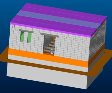 3D модель Каменный 3-х комнатный дом 80 кв.м