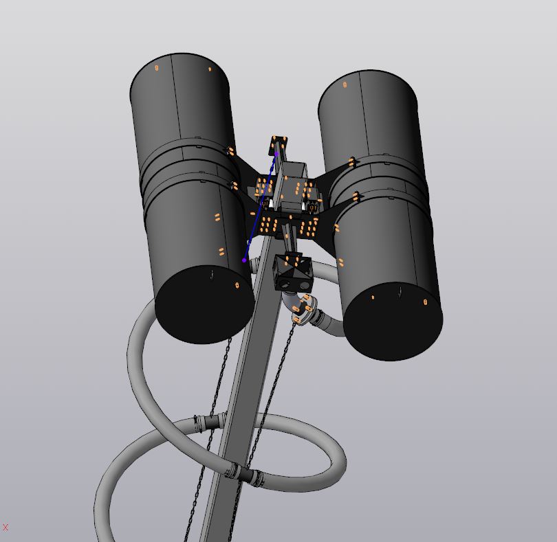 3D модель Плавающее заборное устройство (Скиммер) для забора нефтепродуктов с поверхности воды в вертикальном стальном резервуаре