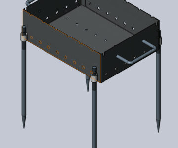 3D модель Мангал сварной 400х300х130 без учета ножек