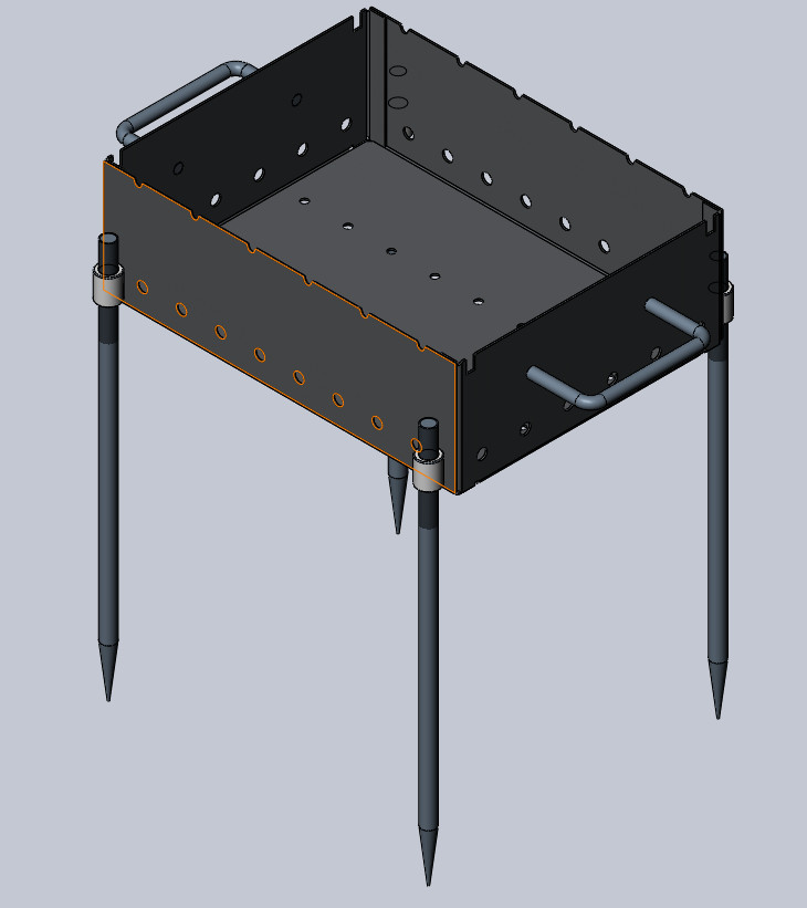 3D модель Мангал сварной 400х300х130 без учета ножек
