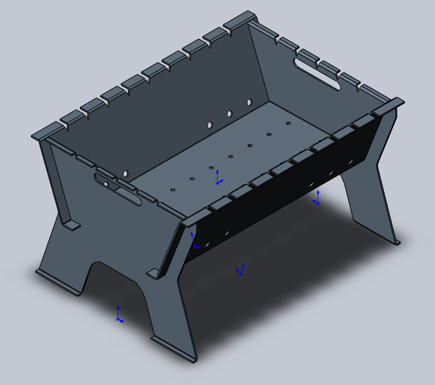 3D модель Мангал разборный 500х400х300