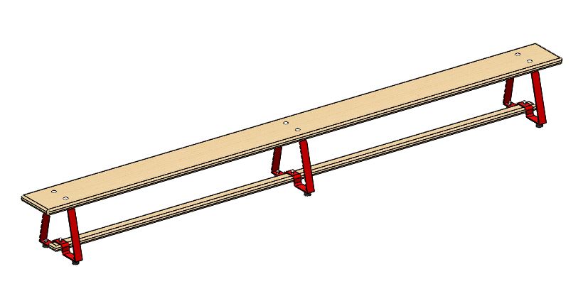 3D модель Скамья гимнастическая 3 м